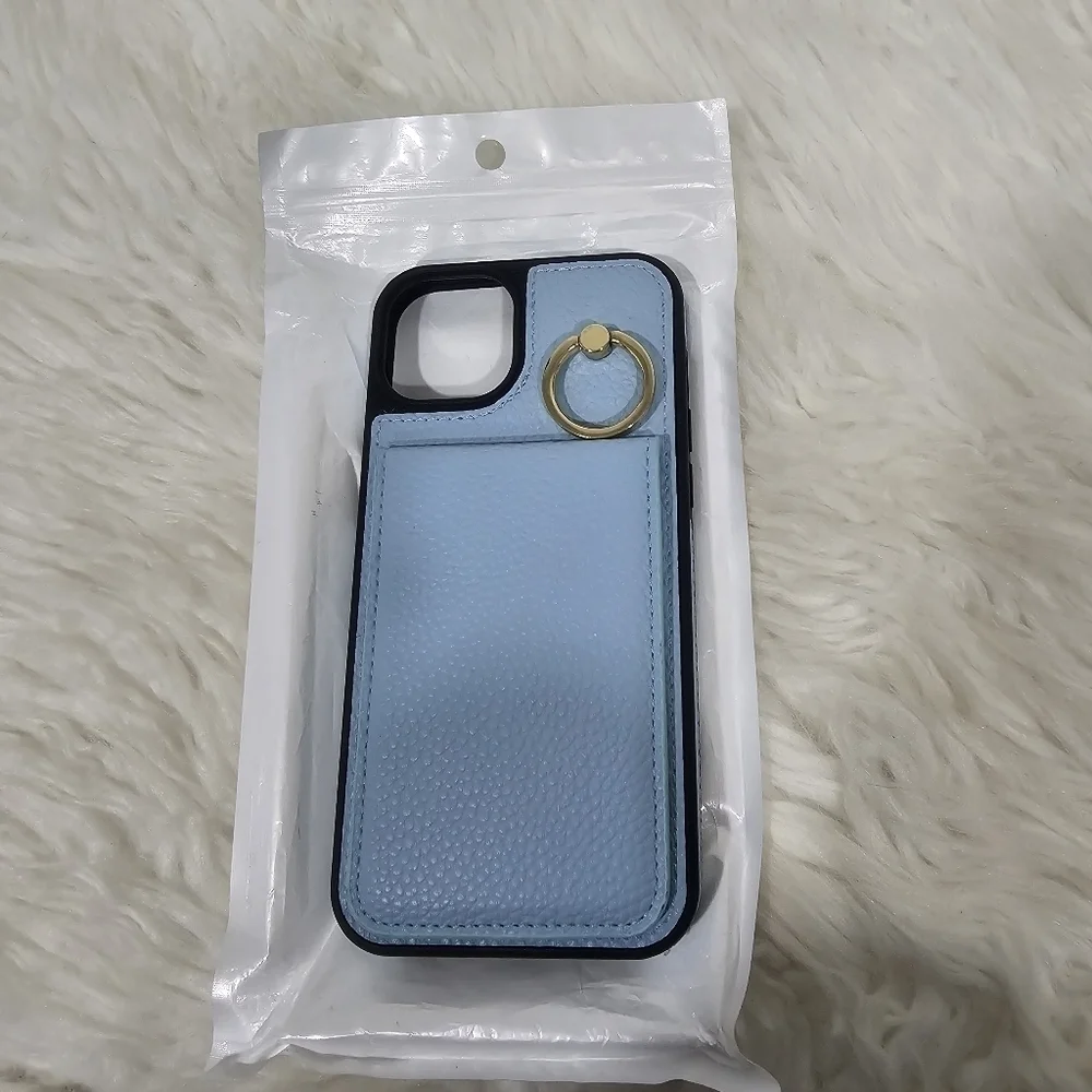 Iphone 15 6.7  wallet case blue new without tag